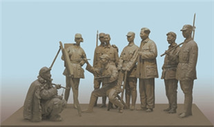 延安魯藝的一天(雕塑) 萬樹山作