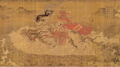 洛神賦圖（局部） 原作為東晉畫家顧愷之所繪，后有多個臨摹本，本圖應為宋代畫家所繪。