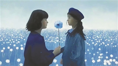 AI生成短片《致親愛的自己》劇照。  　　中國傳媒大學供圖